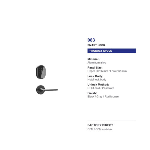 083 split RFID hotel door lock product specifications