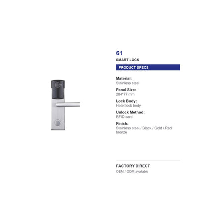 61 RFID hotel door lock product specifications