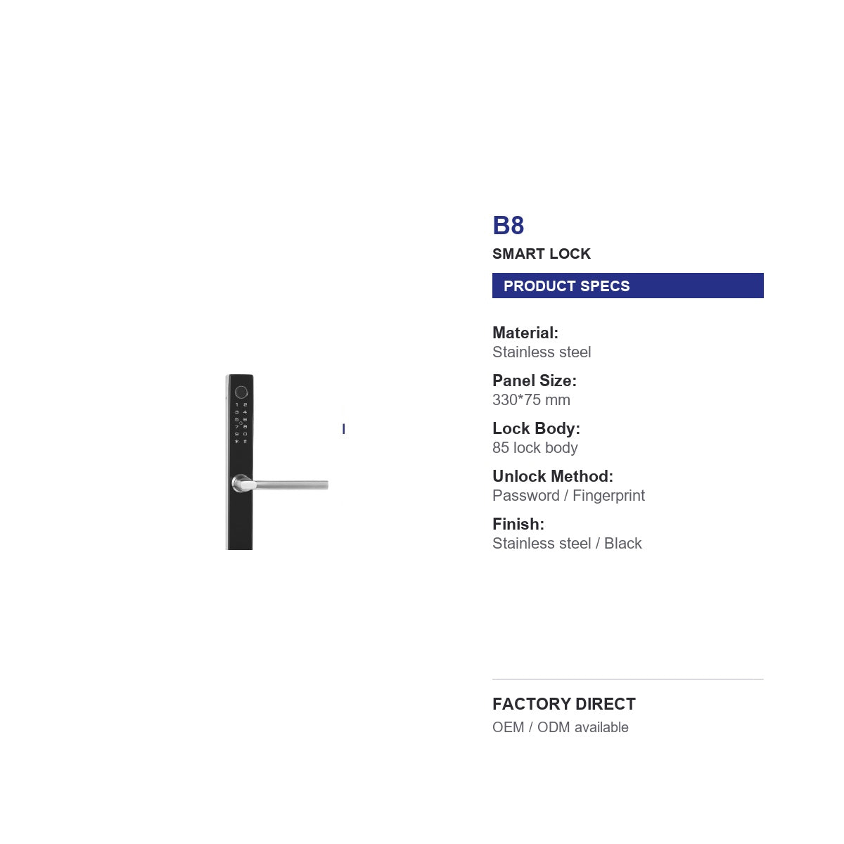 B8 broken bridge aluminum door lock product specifications
